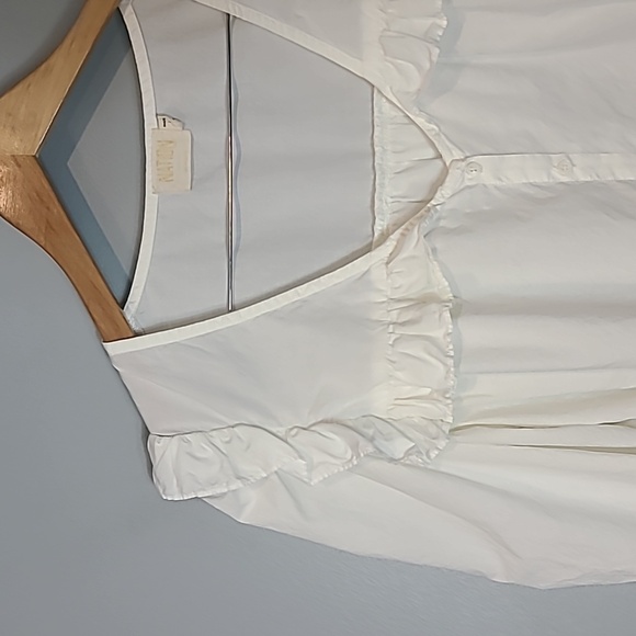 Nation LTD White Ruffled Peplum Blouse - Picture 2 of 7